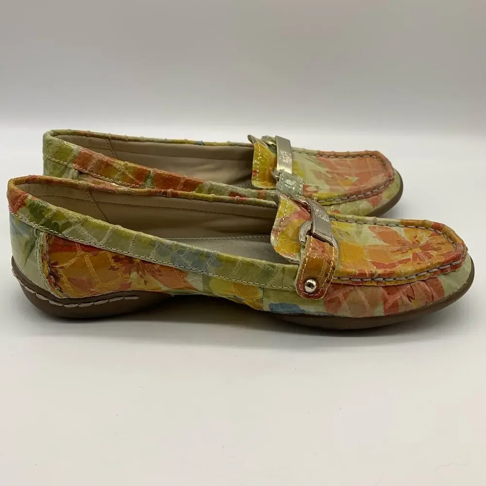 Anne Klein Women's Embossed Leather Floral Pattern Moccasin Loafers Sz 6M - Picture 8 of 13